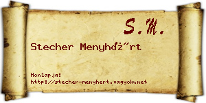 Stecher Menyhért névjegykártya